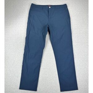 New UNTUCKit Traveler Pant Mens 36x30 Navy Blue Slim Fit Performance Chino 41735